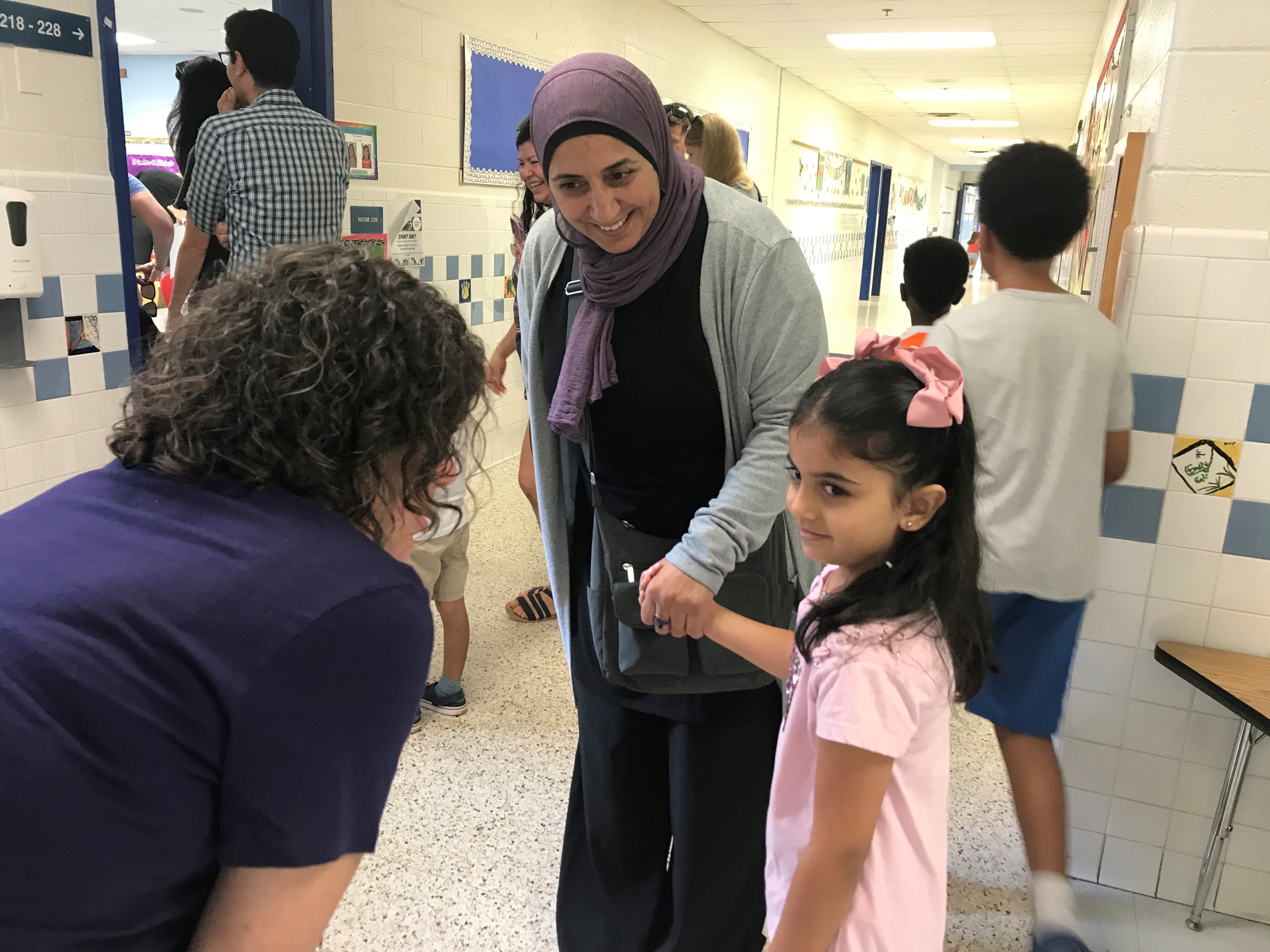 Student and parent is welcomed to school on the first day